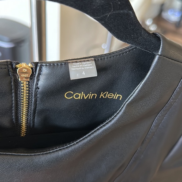 Black Leather Calvin Klein Dress - Picture 3 of 4